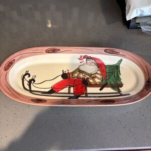 Vietri Old St. Nick oval service porcelain platter